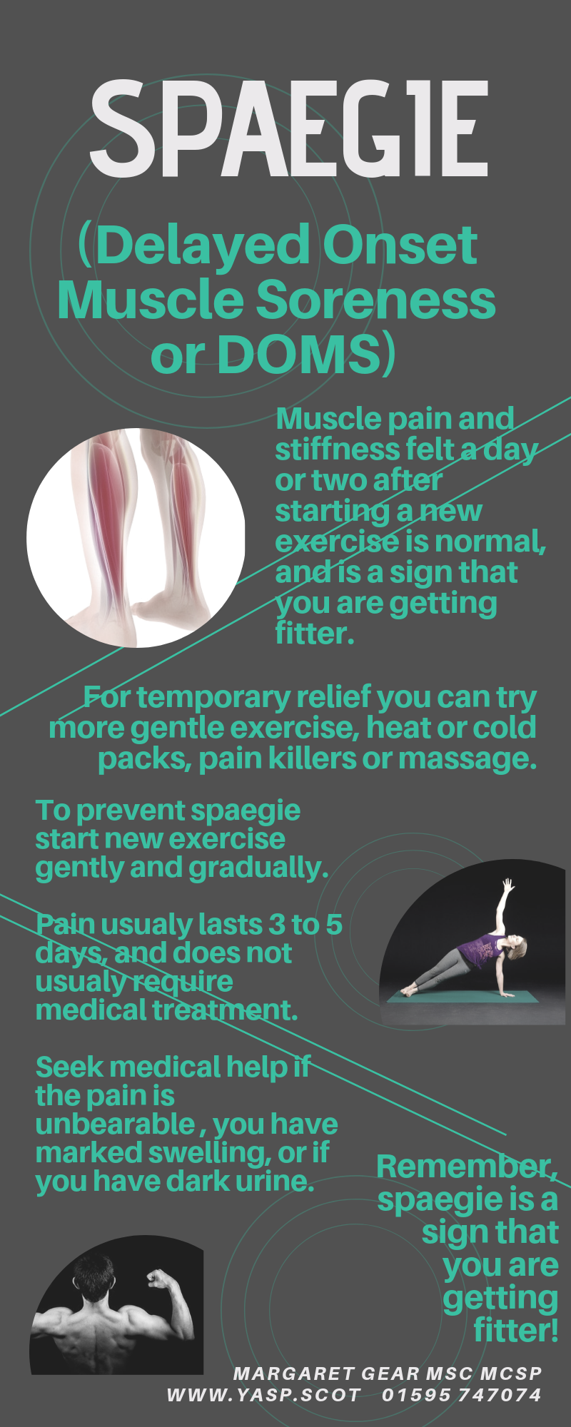 Spaegie infographic - Delayed Onset Muscle Soreness DOMS.